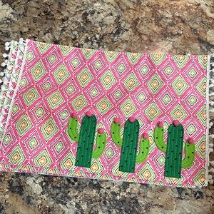 Pink and Green Cactus Kitchen Towel